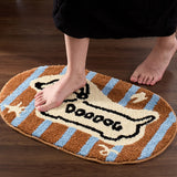 Cute Tufting Dachshund Bathroom Mat Soft Plushy Rug Bedroom Bedside Carpet Doormat Floor Anti Slip Pad Aesthetic Home Room Decor