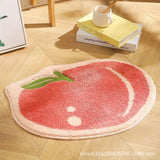 Wool Fruit Shaped Bath Rug  Non Slip Bathroom Mat Soft Decorative Floor Carpet for Bedside Living Room Nursery