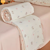A-Class Double-Layer Soy Fiber Summer Quilt Air Conditioning Single Person Cool Thin Quilt Breathable for Student Home Textiles