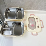 2/3 Grid Lunch Box Stainless Steel Insulated Lunch Box Student Bento Box with Cutlery Large Capacity Food Storage Container
