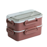 Lunch Box with Soup Bowl for Student Office Worker Microwave Heating Double-layer Box Bento Food Container Storage Box