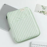 Korean Ins Style Plaid Laptop Sleeve 13 Inch Shockproof Padded Protective Tablet Sleeve For Macbook Notebook Computer Carrying