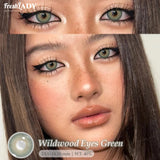 1 Pair Colored Contact Lenses Natural Brown Lenses Green Eyes Contact Makeup Beauty 14.50mm Yearly