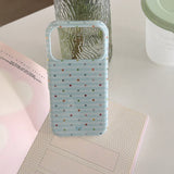 Light Blue Thin Striped Multicolor Tiny Polka Dot Glossy Cute Phone Case for iPhone 17 16 15 14 13 Pro Max Back Phone Cover Capa