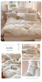 Knitted Class A Bedding Set Floral Style Bed Linen Set Soft Double Yarn Four-Piece Set Quilt Cover Set Bed Sheets Gift for Home