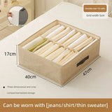Household Clothes Storage Box Double Row Grid Fabric Storage Box Foldable Drawer Style Wardrobe Portable Storage Layered Storage