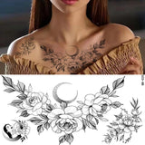 Rose Flower Skin Tattoo Stickers Blossom Flase Tattoos for Body Apart Leg Arms Neck Back Temporary & Removable Flower Tattoos