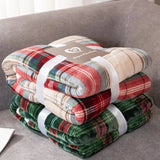 Sherpa Throw Blanket Soft Plush Reversible Bohemian Flannel Blankets Boho Stripe Bed Blanket for Sofa & Couch Home Decors