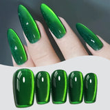 10ml Imperial Green Cat Magnetic Gel Nail Polish Spring Summer Sparkling Glass Bead Soak Off Christmas Decoration
