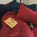 Solid Color Bedding Set Kids Adults Twin Full Queen Size Bed Flat Sheet Soft Duvet Cover Set Quilt Cover Pillowcases Bed Linen