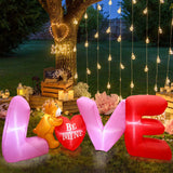 Ikeehome  OurWarm 9FT Long Valentines Inflatables Love Letters with Lovely Bear, Valentines Day Decor Blow Up Yard Decor for Wedding Lawn