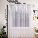 2PCS Semi Transparent Sheer Curtains With Gradient Silver Glitter Print, For Living Room Bedroom, Sweet Housewarming Gift