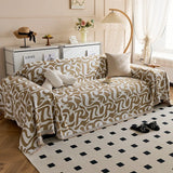 Full Coverage Sofa Blanket Chenille Couch Cover Geometric Jacquard Sofa Slipcover Living Room Pet Furniture Protector Washable