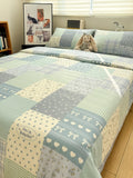 Thiened Pure Cotton Blue Wind Bell Bedding Set Ins Small Flower Tee Piece Bedding Set Quilt Cover Single Bedding Set