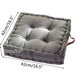 Grey Square Thick Floor Seating Cushions Tufted Cushion Meditation Pillow Floor Pillows Seating with Carrying Handle Tatami Pad