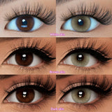 2pcs/pair Colored Contact Lenses Myopia Green Pixie Series Yearly Cosmetic For Eyes Lentillas Verdes