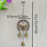 Retro Country Style Horseshoe Wind Chime Home Decor Items Lucky Pony Bell Pendant Room Decoration New Year Atmosphere Decoration