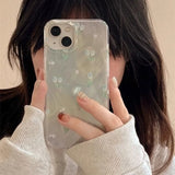 Spring Sweet Blue Tulip Flower Gradient Phone Case For iPhone 15 11 13 14 12 16 Pro Max Girl Tulip Shockproof Cover