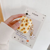 Flower Print Earphone Case For Apple AirPods 4 New Funda Silicone Cover For AirPods Pro 2 3 1 Matte Sunflower Soft Cases Coque