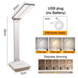 USB Desk Lamp 3 Levels Dimmable Touch Night Light USB Rechargeable Eye Protection Foldable Table Lamp For Bedroom Bedside Desk