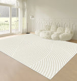 Living Room Oversized Carpet White Lines Bedroom Carpets Minimalist Stripes Home Rug Fluff Non-slip Machine Washable Rugs Tapete
