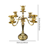Candle Holder 5 Arms Elegant Metal Candelabra for Dinner Fireplace Holiday