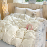 Huace  Pure Cotton Bedding Set Soft Skin-friendly Simple Sle Four Seasons Fre Feel Four Piece Bedroom Linen Duvet Cover