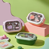 Stainless Steel Divided Lunch Box Cartoon Kids Bento Box Portable Insulated Food Container for School and Office