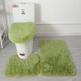 3Pcs/set Bath Mat Set Soft Fluff Shower Carpet Non-slip Floor Mat for Bathroom Toilet Rugs Toilet Lid Cover Bathroom Products