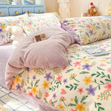 New Style 200-gram Fresh Light Milk Fleece Single Quilt Cover Autumn Winter Printed Cartoon Fleece Warm Student Duvet Cover