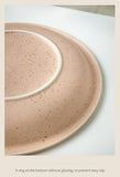 Sesame Dot Round Plate Nordic Style Ceramic Deep Dish High-end Household Serving Plates Fashion Versatile Beef Pasta Kitchenware
