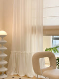 French Skirt Special Design White Sheer Curtains For Princess Rooms, Dust-proof Partition Curtains, Tulle Curtains For Windows