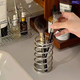 Creative Spiral Pen Holder Multifunctional Stainless Steel Desktop Storage Rack Bathroom Toothbrush Box Student Gifts