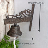 Rustic Cast Iron Doorbell Welcome Sign Wall Three-Dimensional Decoration Retro Iron Hanging Garden Terrace Decoration Doorbell
