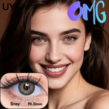 Highlight Pattern Contact Lenses - Subtle Mixed Blood Look, Must-Have for Date Makeup, Brown/Blue/Grey/Green