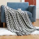 1PC Acrylic knitted blanket, office blanket shawl, soft and comfortable sofa blanket bed end cover towel