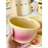 Powder Blusher Gradient Tableware Ins Style Household Gift Giving Creativity High Color Tableware Bowl