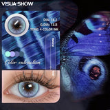 Butterfly Blue Natural Color Contact Lenses Half Yearly Disposable Korea Design Small Pupils Eye Contacts For Beauty