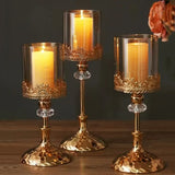 Crystal Candle Holder Luxury Wedding Party Festival Christmas Romantic Dinning Table Centerpiece Candlestick Home Decoration
