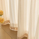 French Style Living Room Curtain Cream Beige Bedroom Decorative Curtains Floral Pattern Light-transmitting Study Curtains IG 커튼