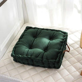 Grey Square Thick Floor Seating Cushions Tufted Cushion Meditation Pillow Floor Pillows Seating with Carrying Handle Tatami Pad
