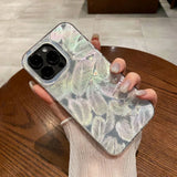 Fashion Glitter Gradient Purple Feather Transparent Shockproof Protection Case for iPhone 15 14 Pro 13 12 11 Pro Max Phone Cover