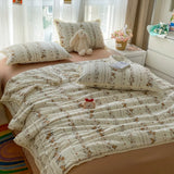 Printed Floral Summer Quilt Four Piece Set Suitable for Bedroom Bedding Set Summer Quilt Bed Sheet With Pillowcases Home Textile