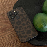 Matte Leopard Amber Silicone Back Cover Neutral Mobile Phone Case For iPhone 16 15 14 13 12 11 Pro Max Protective Fundas Cover