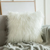 45cm Faux Sheep Fur Cushion Cover Washable Soft Square Pillowcase Furry Plain Fluffy Faux Fur