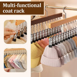 Multifunctional Wooden Hanger Hat Storage Rack Socks Clip 360-Rotating Closet Hanger Space-Saving Organizer for  Shirts T-Shirt