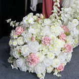80/70/60/50cm Artificial Flower White Large Ball Wedding Table Centerpiece Road Lead Floral Arrangement Event Party Decor
