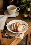 Retro Ceramic Dining Plates, Off White Bowls, Handmade Relief Printing, Household Trays, Tableware Set, Kitchen Uten