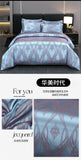 Luxury Satin Jacquard Duvet Cover Set Nordic Double Bed Quilt Cover Bedding Set Adlut Pillowcases Sheet Queen King Home Textiles
