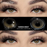 0~-6.00 Myopia Lenses 1 Pair Colored Contact Lenses with Degree Natural Eye Contact Prescription Lens Fashion Lenses